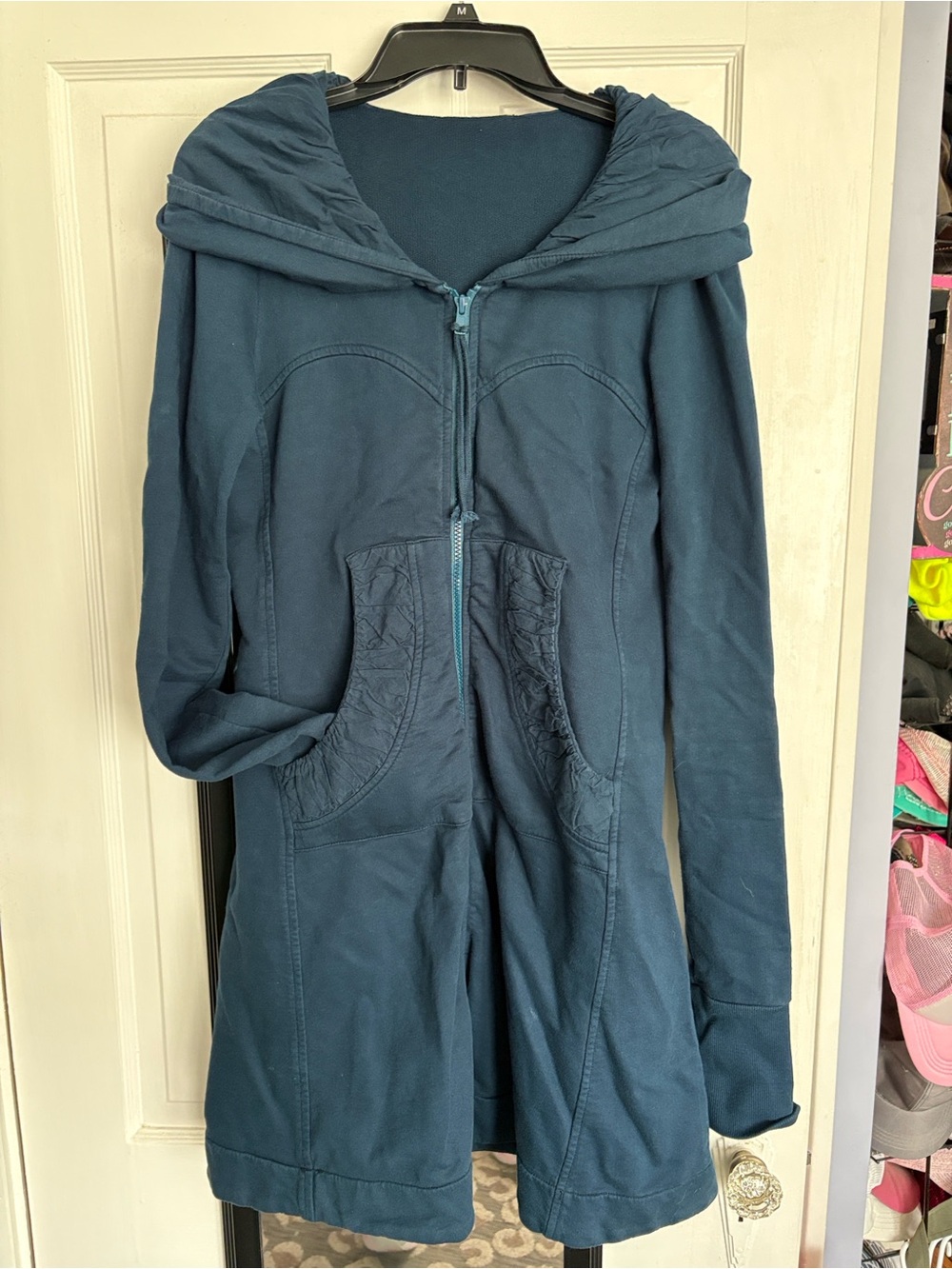 Prairie Underground Dark Ink Blue Cotton Hooded Zip Coat